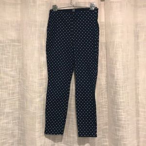 Navy & White Polka Dot WOW Skinny Ankle Pants